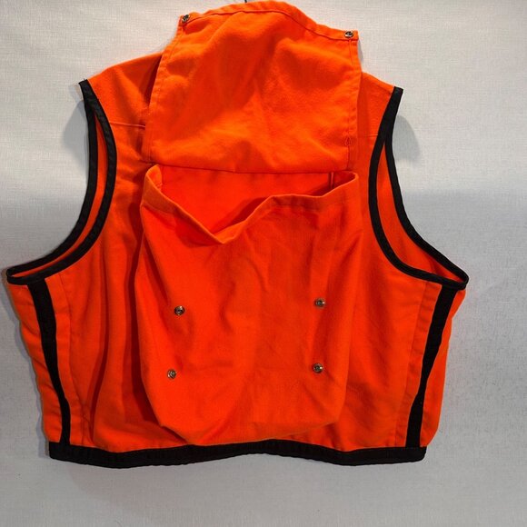 Cabelas Blaze Orange Hunting Game Bag Vest XXL Heavyweight Canvas Snap Pockets - Picture 6 of 13